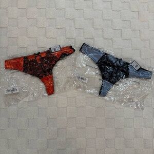 Frederick’s of Hollywood Lux Lace Over Satin Thong Underwear Bundle, Size 1X NWT